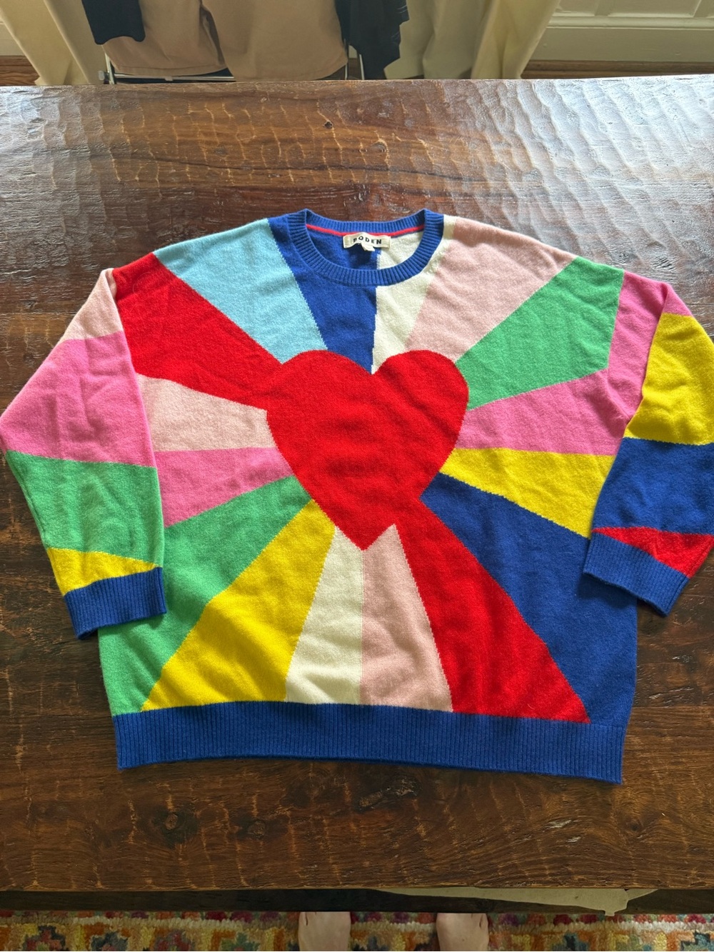 BODEN Lydia Cashmere Crewneck Sweater Jumper Heart L - Picture 2 of 8